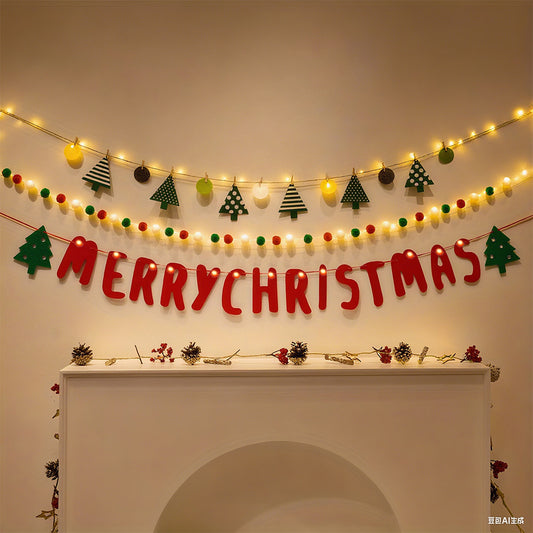 3/6pcs Christmas Hanging Decoration Set – Felt Ornaments for Tree, Wall, or Home Décor | 2025 Holiday Collection