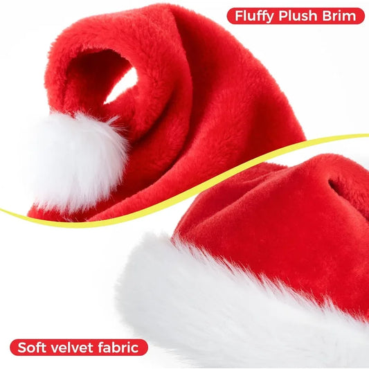 Classic Santa Hat – Thick Plush Christmas Hat for Adults