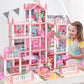 4-Story DIY Dollhouse Playset with Furniture & Figures – Pretend-Play House for Girls (11 Rooms, 4 Dolls)